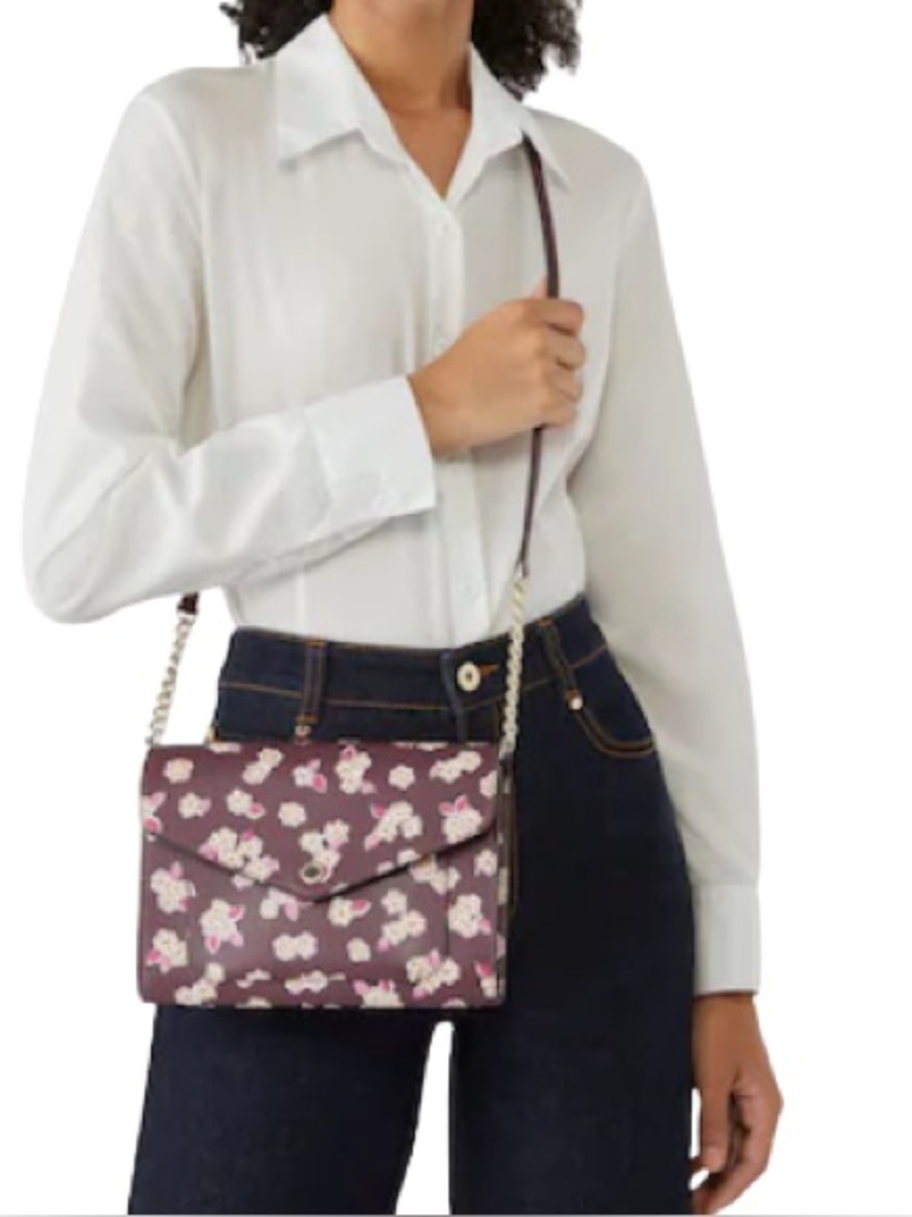 Kate Spade ♠️ Floral Tinsel Flap Envelope Crossbody ~Burgundy W/Glitter accent